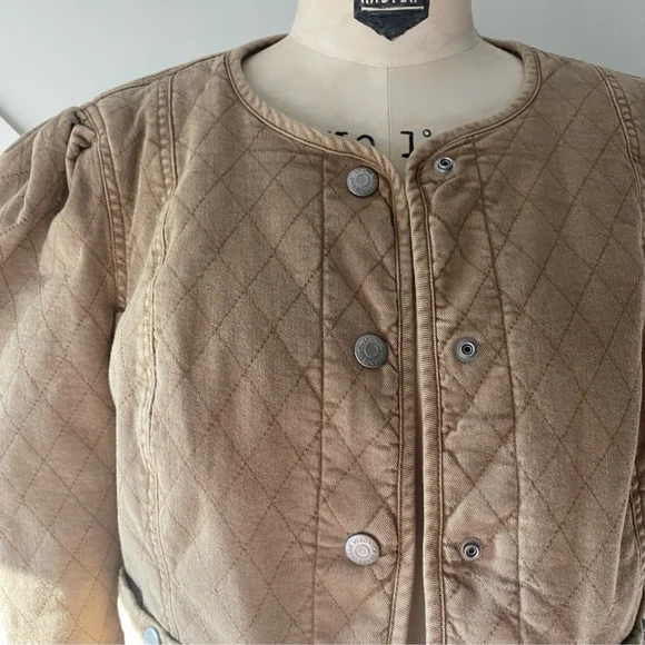Veronica Beard Camilla Quilted Jacket Tan - S - Picture 5 of 14